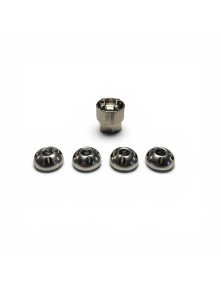 KIT 4 ECROUS ANTIVOL M8 EN ACIER INOXYDABLE