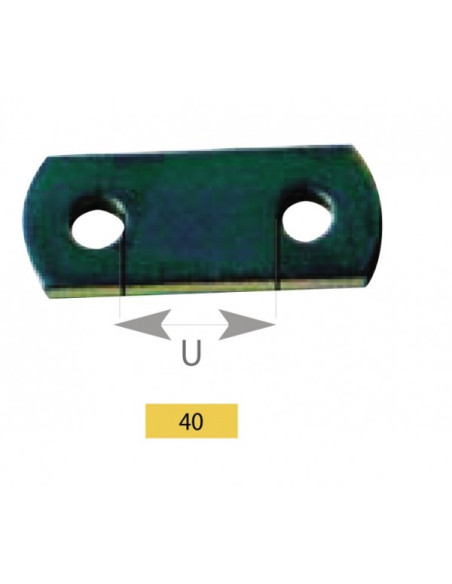 PLAQUETTE D'ASSEMBLAGE 2 TROUS - DISTANCE ENTRE PERÇAGE 40 MM