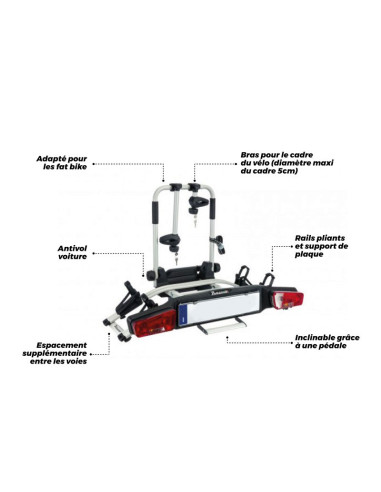 PORTE VELO SUR ATTELAGE E-BIKE ZEPHIR 2 VELOS...