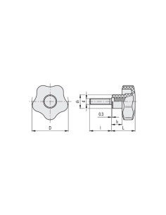 MOLETTE DE SERRAGE M10 X 20 MM 2