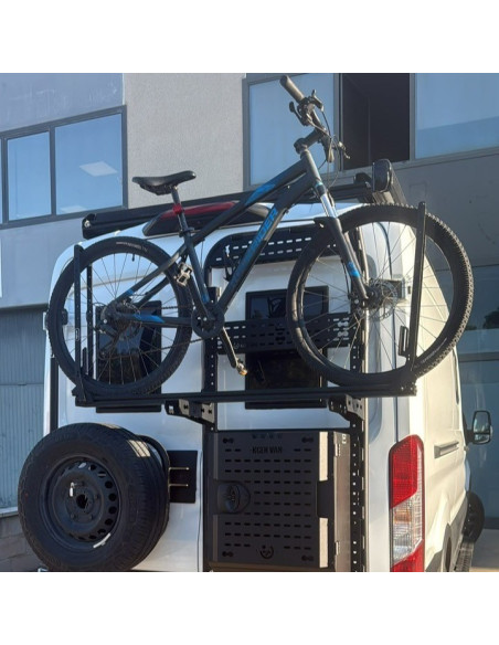 PORTE VELO SUR RAIL AVEC ARCEAUX DE MAINTIEN SUR ROUES