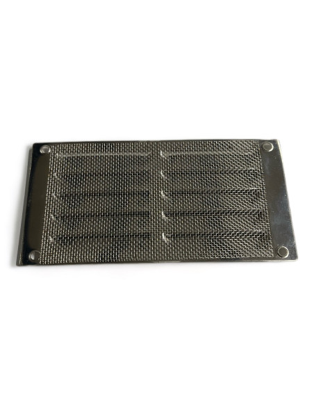 GRILLE AERATION (INOX) 76 X 152 MM AVEC MOUSTIQUAIRE