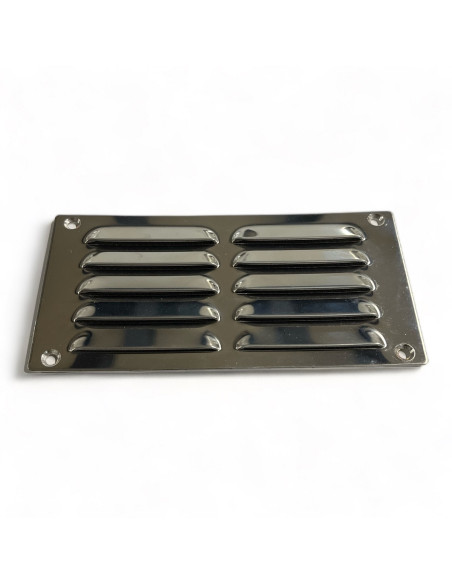 GRILLE AERATION (INOX) 76 X 152 MM AVEC MOUSTIQUAIRE