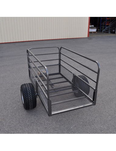 REMORQUE QUAD SIMPLE ESSIEU GRILLAGÉE PTC 500 KG
