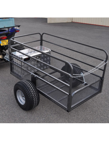REMORQUE QUAD SIMPLE ESSIEU GRILLAGÉE PTC 500 KG