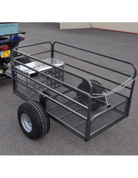 REMORQUE QUAD SIMPLE ESSIEU GRILLAGÉE PTC 500 KG