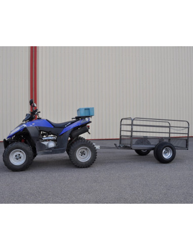 REMORQUE QUAD SIMPLE ESSIEU GRILLAGÉE PTC 500 KG