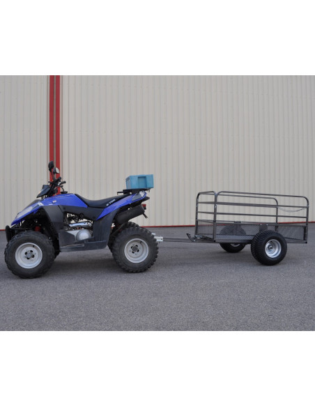 REMORQUE QUAD SIMPLE ESSIEU GRILLAGÉE PTC 500 KG