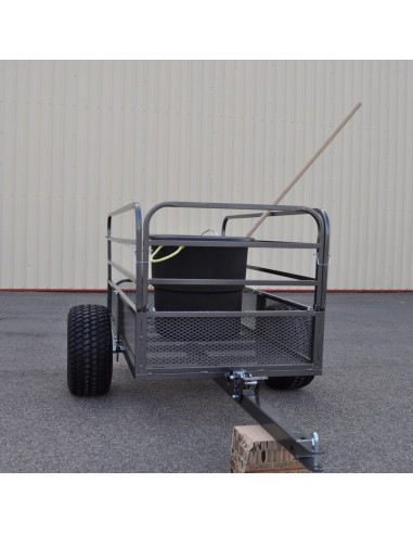 REMORQUE QUAD SIMPLE ESSIEU GRILLAGÉE PTC 500 KG