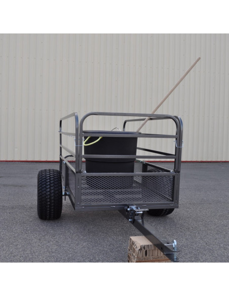 REMORQUE QUAD SIMPLE ESSIEU GRILLAGÉE PTC 500 KG