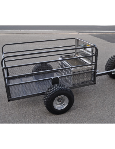 REMORQUE QUAD SIMPLE ESSIEU GRILLAGÉE PTC 500 KG