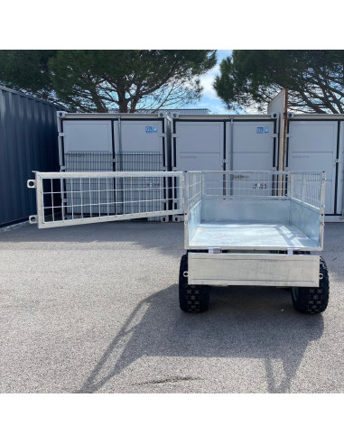 REMORQUE QUAD 2 ESSIEUX BENNE HYDRAULIQUE...