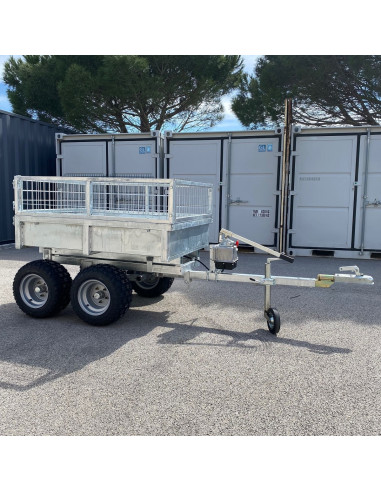 REMORQUE QUAD 2 ESSIEUX BENNE HYDRAULIQUE...