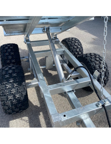 REMORQUE QUAD 2 ESSIEUX BENNE HYDRAULIQUE...