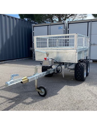 REMORQUE QUAD 2 ESSIEUX BENNE HYDRAULIQUE...
