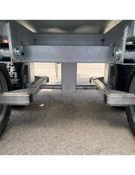 REMORQUE QUAD 2 ESSIEUX BENNE HYDRAULIQUE MANUELLE PTC 900 KG