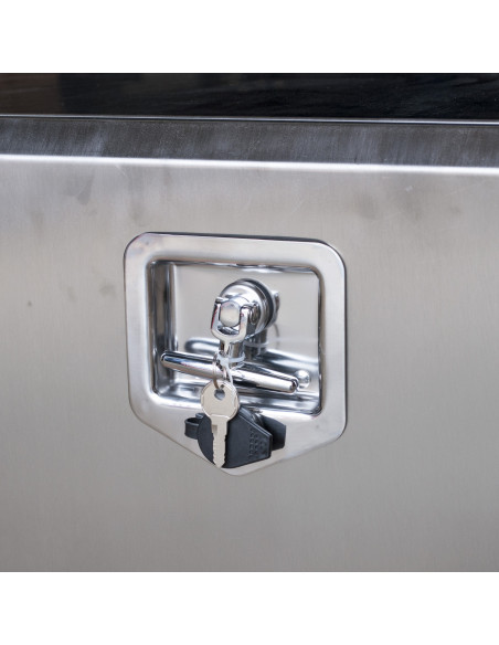 COFFRE ACIER INOXYDABLE OUVERTURE FACE 110L DIM. 800 X 400 X 400 MM