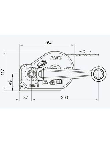 ALKO TREUIL MANUEL AUTOFREINÉ 351PLUS CÂBLE 10 M