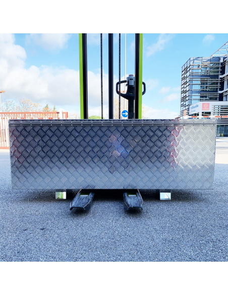 PIED DE COFFRE EN ALUMINIUM POUR DÉPLACEMENT AVEC TRANSPALETTE