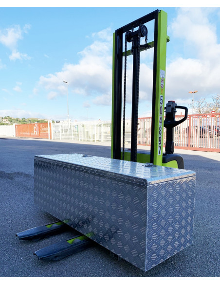 PIED DE COFFRE EN ALUMINIUM POUR DÉPLACEMENT AVEC TRANSPALETTE
