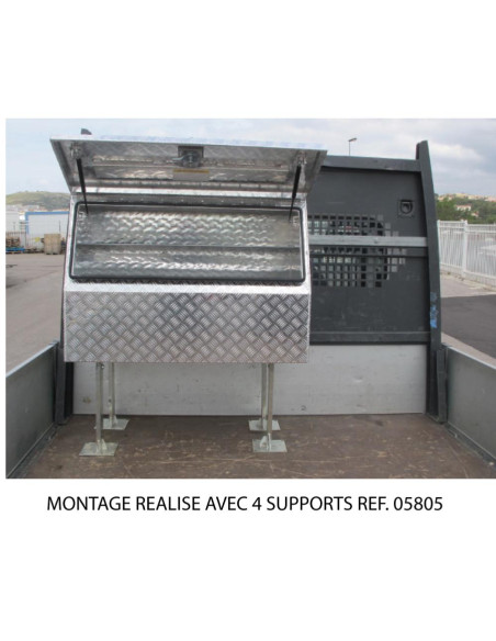 KIT DE 2 PIEDS DE SUPPORT DE COFFRE AVEC RONDELLES ET VISSERIE