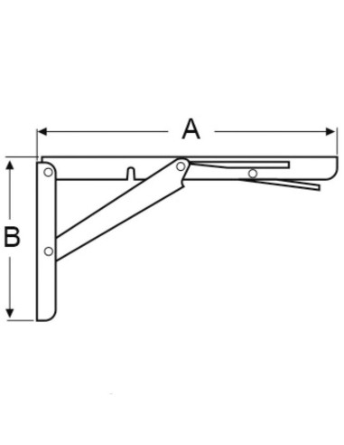BRAS PLIANT INOX POLI POUR TABLE "FERMETURE...