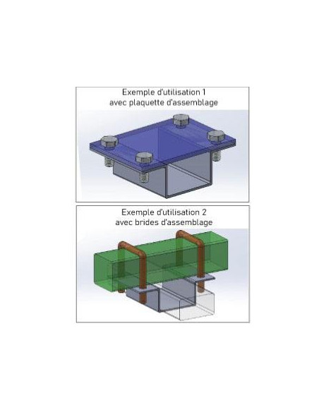 OMEGA D'ASSEMBLAGE POUR TUBE 50 X 50 MM