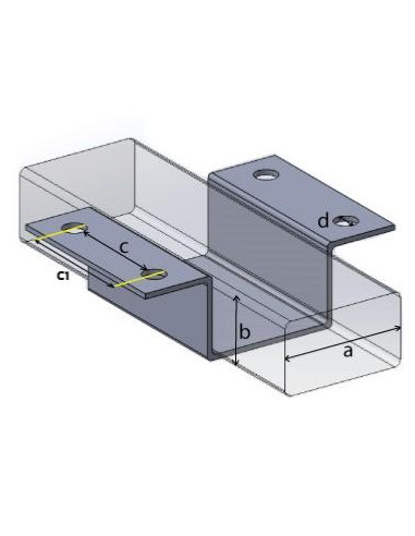 OMEGA D'ASSEMBLAGE POUR TUBE 80 X 40 MM
