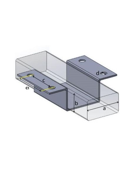 OMEGA D'ASSEMBLAGE POUR TUBE 80 X 40 MM