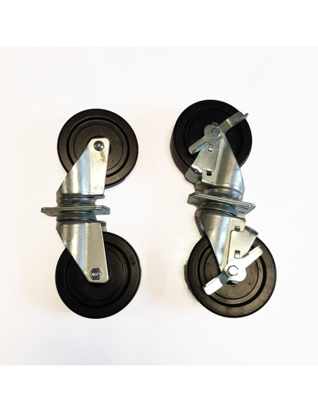 PACK DE 4 ROULETTES DIRECTIONNELLES (DONT 2 AVEC FREINS)