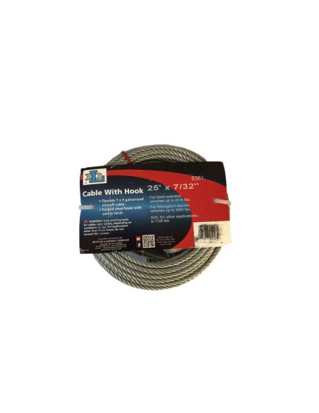 DUTTON LAINSON CÂBLE AVEC CROCHET POUR TREUIL Ø 5,5 MM X 7,6 M