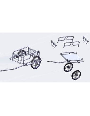 REMORQUE VÉLO TRANSPORT DE MARCHANDISES 60L