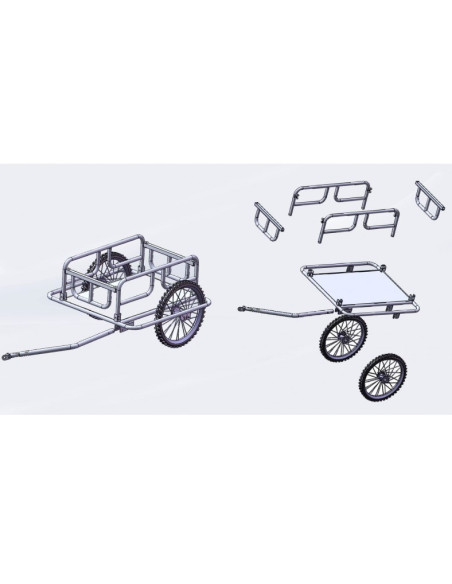 REMORQUE VÉLO TRANSPORT DE MARCHANDISES 60L