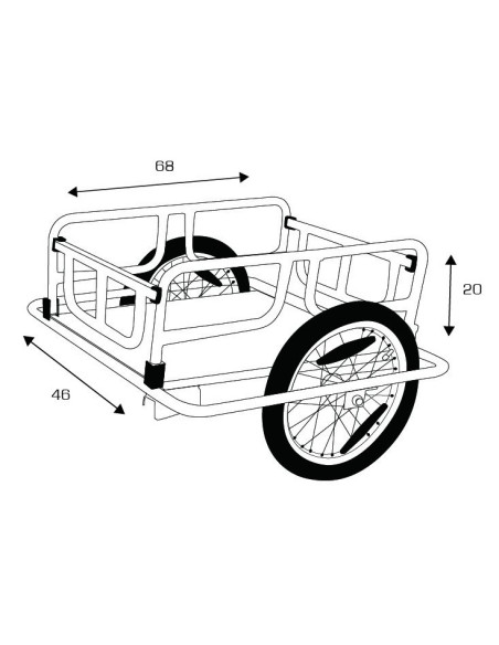 REMORQUE VÉLO TRANSPORT DE MARCHANDISES 60L