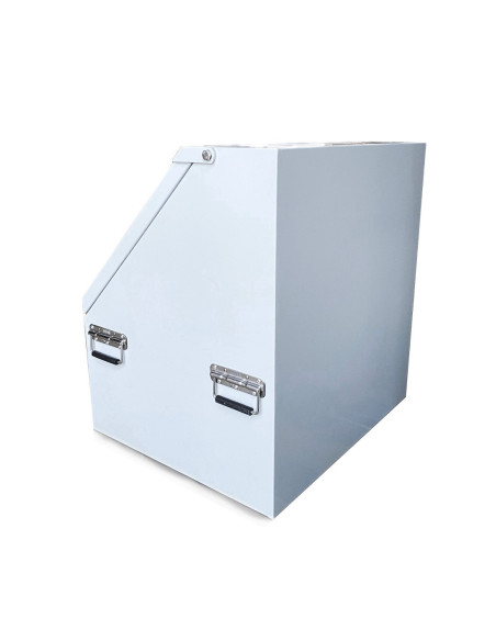 COFFRE ACIER LAQUÉ BLANC DOUBLE TIROIRS 700 X 600 X 750 MM