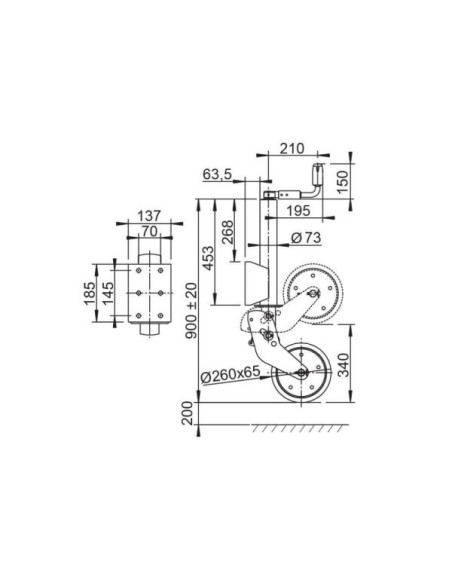 ALKO ROUE JOCKEY AUTOMATIQUE RENFORCÉE Ø 73 MM CHARGE 800 KG