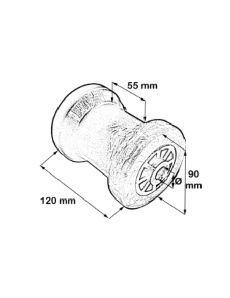 BOBINE DE QUILLE Ø 90/68 MM LONGUEUR 120 MM ALÉSAGE 21 MM