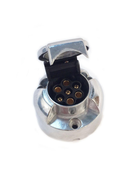 PRISE SOCLE FEMELLE 7 PLOTS CORPS ALUMINIUM 12V