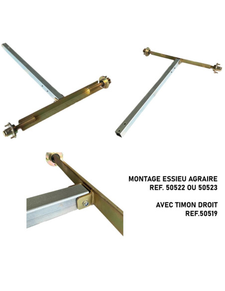 TIMON DROIT LONGUEUR 1200 MM TUBE 60 X 60 MM