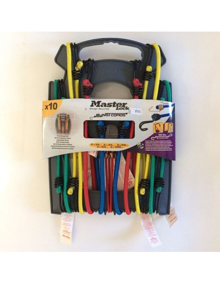 KIT DE 10 TENDEURS AVEC CROCHETS INVERSÉS DOUBLE RÉSISTANCE 40 KG