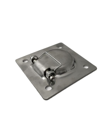 ANNEAU DE FIXATION INOX À RESSORT À ENCASTRER 72 X 72 MM