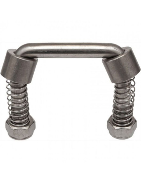 BRIDE DE SANGLAGE COUDÉE EN INOX M12 AVEC ÉCROUS RESSORT ET ENTRETOISE