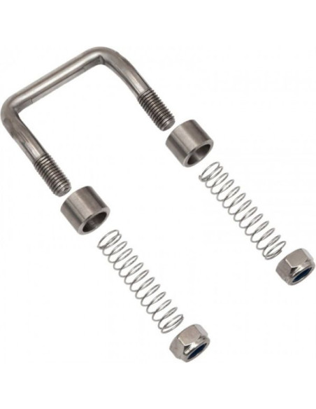 BRIDE DE SANGLAGE COUDÉE EN INOX M12 AVEC ÉCROUS RESSORT ET ENTRETOISE