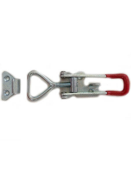 FERMETURE GRENOUILLÈRE RÉGLABLE EMBOUT ROUGE 60X40 MM AVEC CROCHET