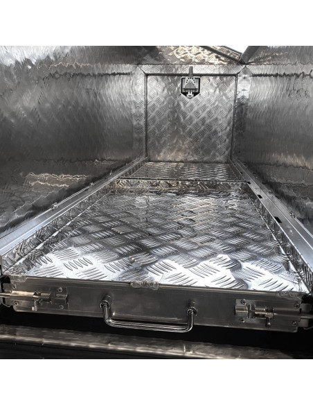 COFFRE ALUMINIUM 3 OUVERTURES-DOUBLE PL.COULISSANTS 1400X530X750MM (Der. Unités)