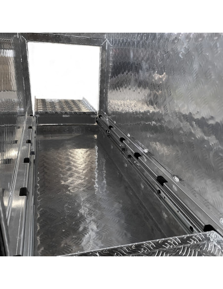 COFFRE ALUMINIUM 3 OUVERTURES-DOUBLE PL.COULISSANTS 1400X530X750MM (Der. Unités)