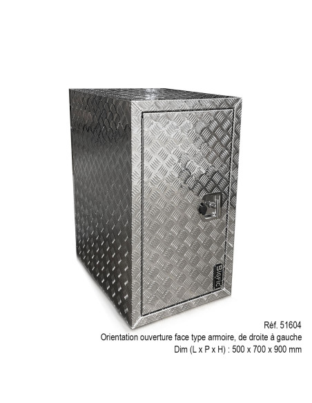 COFFRE ALUMINIUM OUVERTURE FACE 300L DIM. 500 X 700 X 900 MM