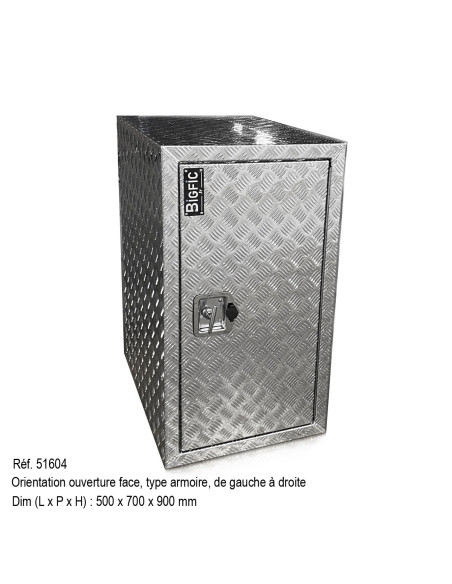 COFFRE ALUMINIUM OUVERTURE FACE 300L DIM. 500 X 700 X 900 MM