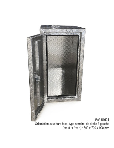 COFFRE ALUMINIUM OUVERTURE FACE 300L DIM. 500 X...