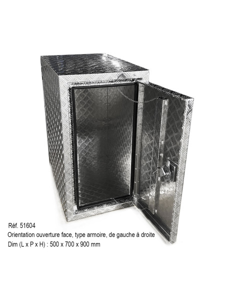 COFFRE ALUMINIUM OUVERTURE FACE 300L DIM. 500 X 700 X 900 MM